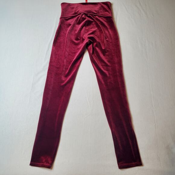 Spanx Women's Size L Velvet Leggings Burgundy 2070 - Picture 3 of 7